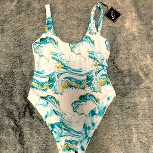 One piece Tye dye Reversible swimsuit. Size med